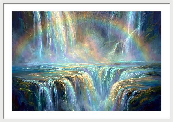 Waterfalls Under Rainbow