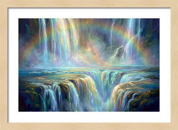 Waterfalls Under Rainbow