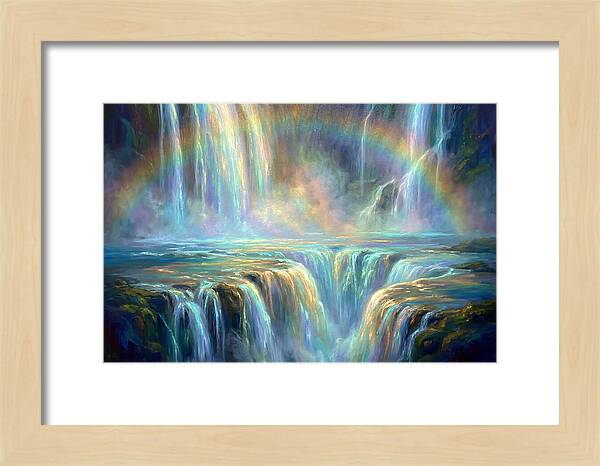 Waterfalls Under Rainbow