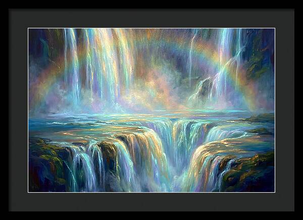 Waterfalls Under Rainbow