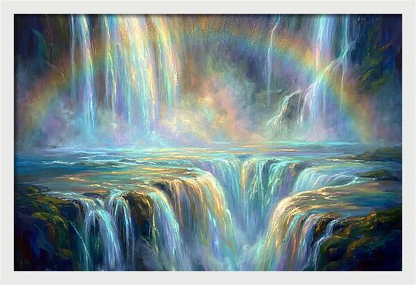 Waterfalls Under Rainbow