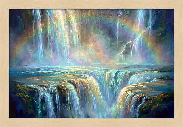 Waterfalls Under Rainbow