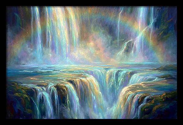 Waterfalls Under Rainbow