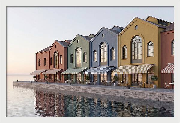 Waterfront Colorful Warehouses