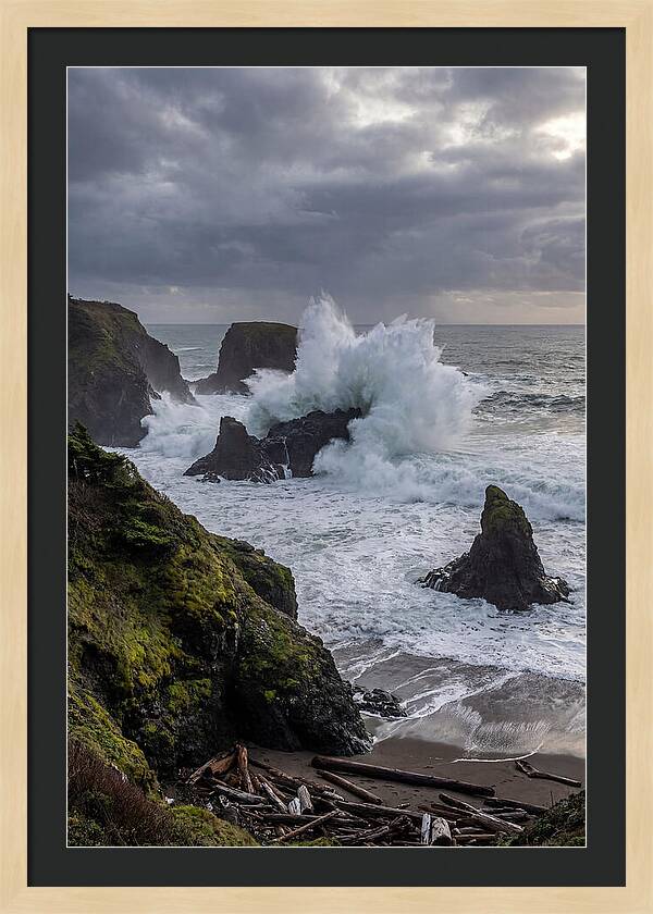 Wave Crash Along The Oregon Coast