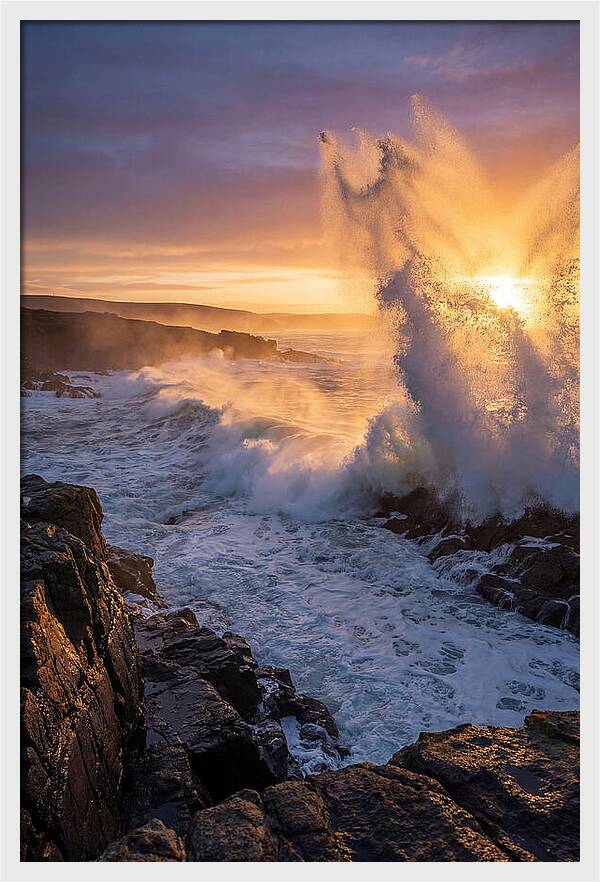 Wave Spray At Sunrise