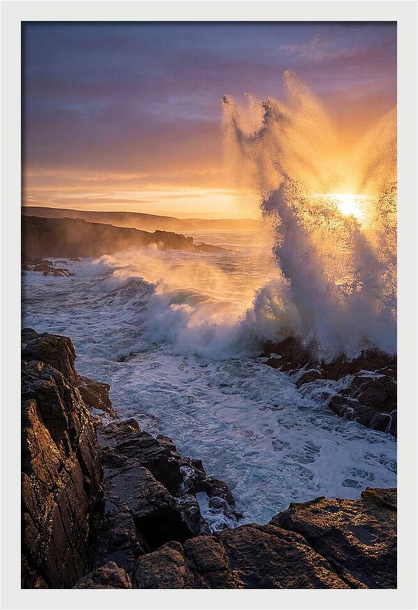 Wave Spray At Sunrise