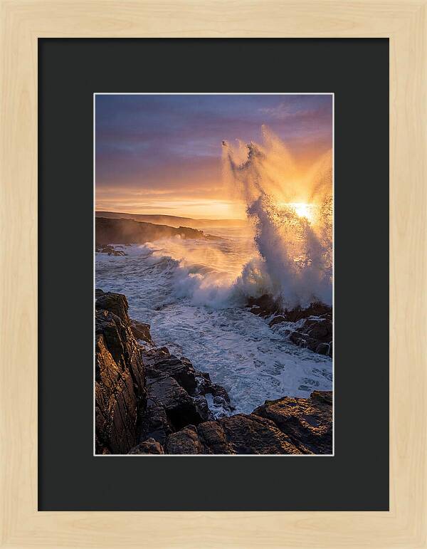 Wave Spray At Sunrise