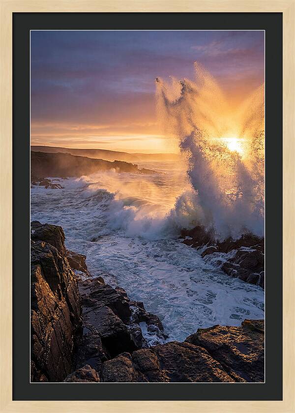 Wave Spray At Sunrise