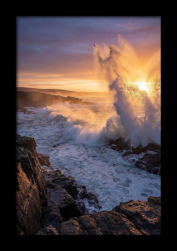 Wave Spray At Sunrise