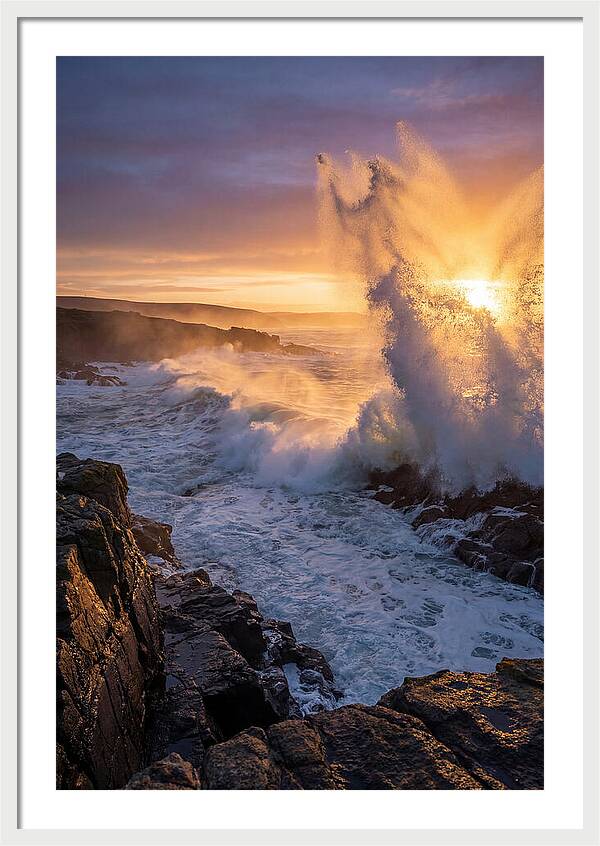 Wave Spray At Sunrise