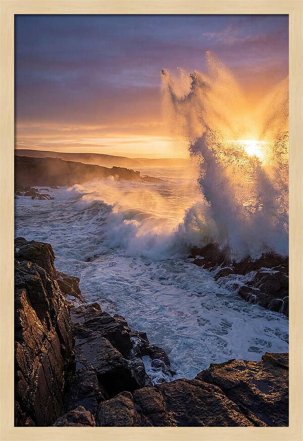 Wave Spray At Sunrise
