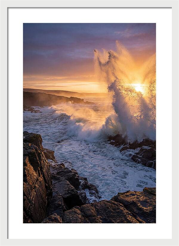 Wave Spray At Sunrise