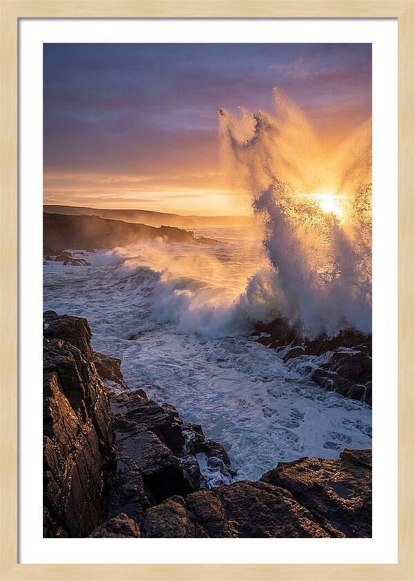 Wave Spray At Sunrise