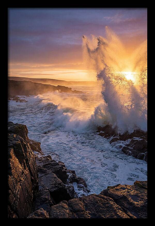 Wave Spray At Sunrise