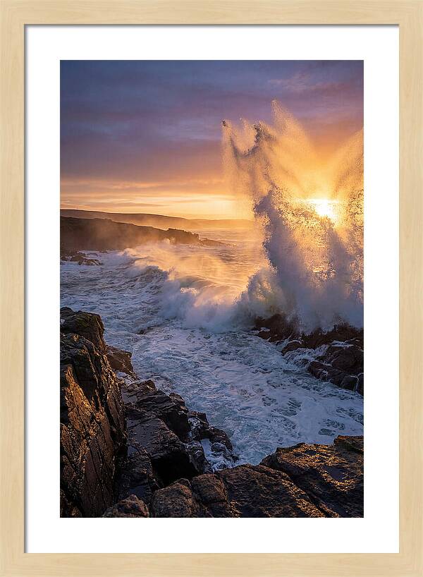 Wave Spray At Sunrise