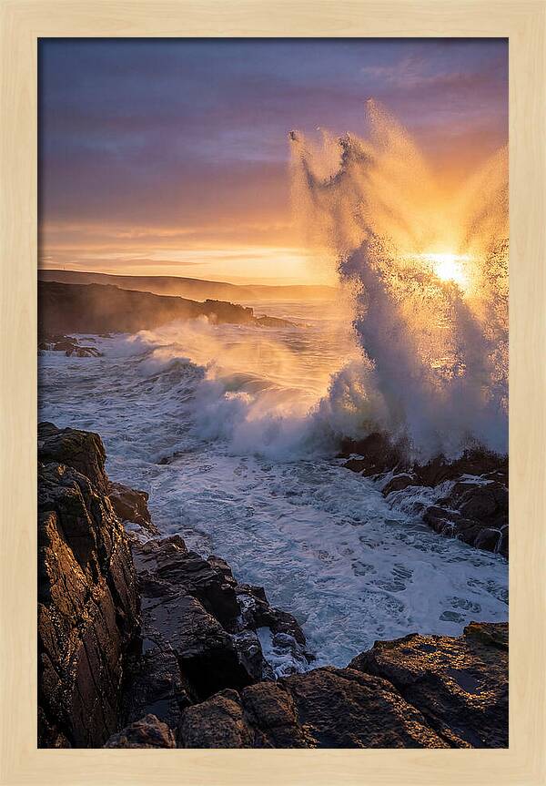 Wave Spray At Sunrise