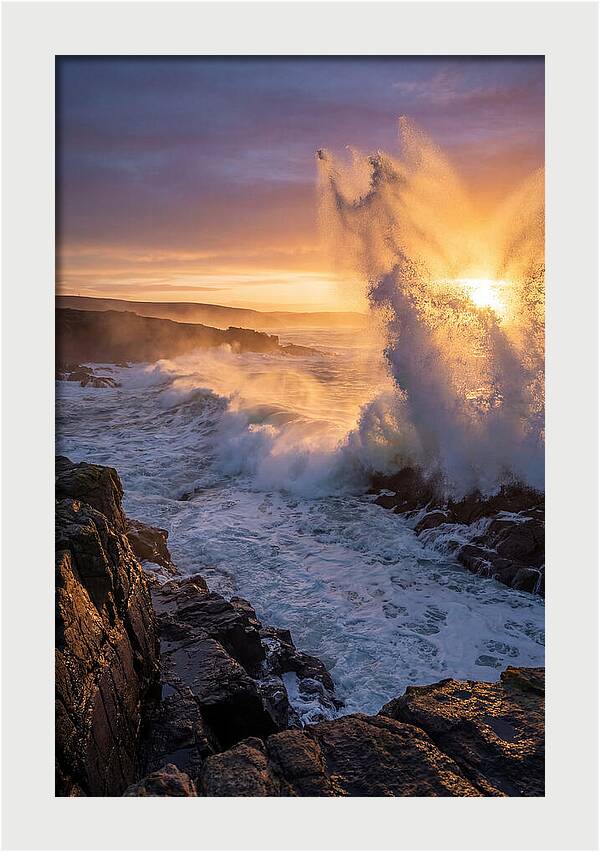 Wave Spray At Sunrise