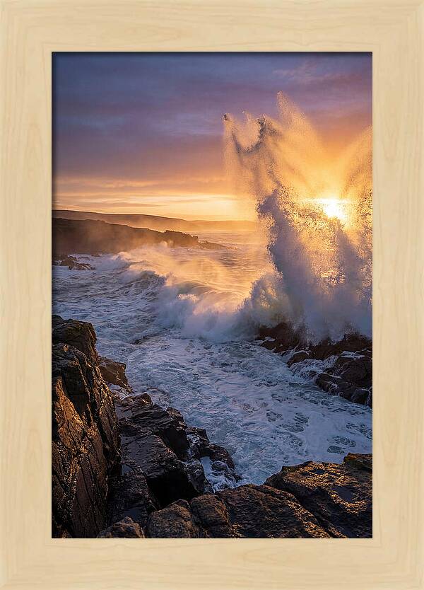 Wave Spray At Sunrise