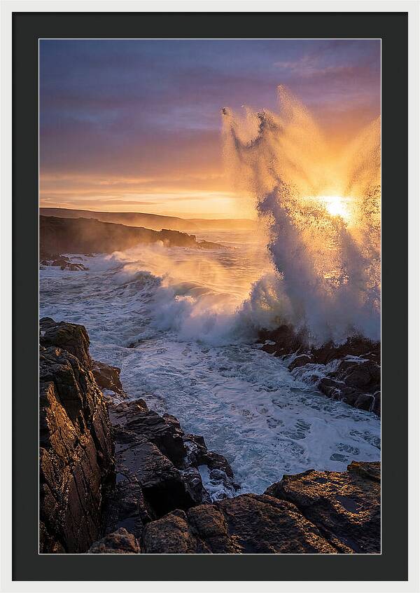 Wave Spray At Sunrise