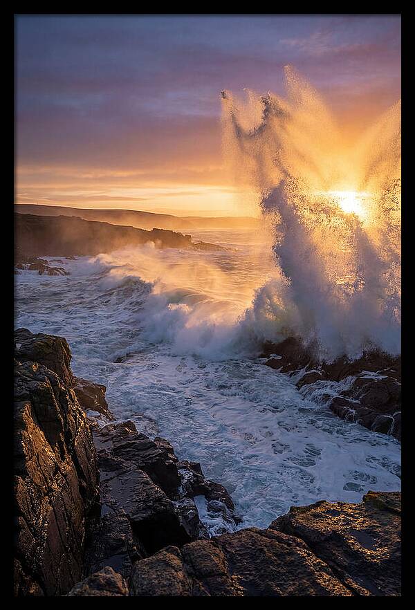 Wave Spray At Sunrise