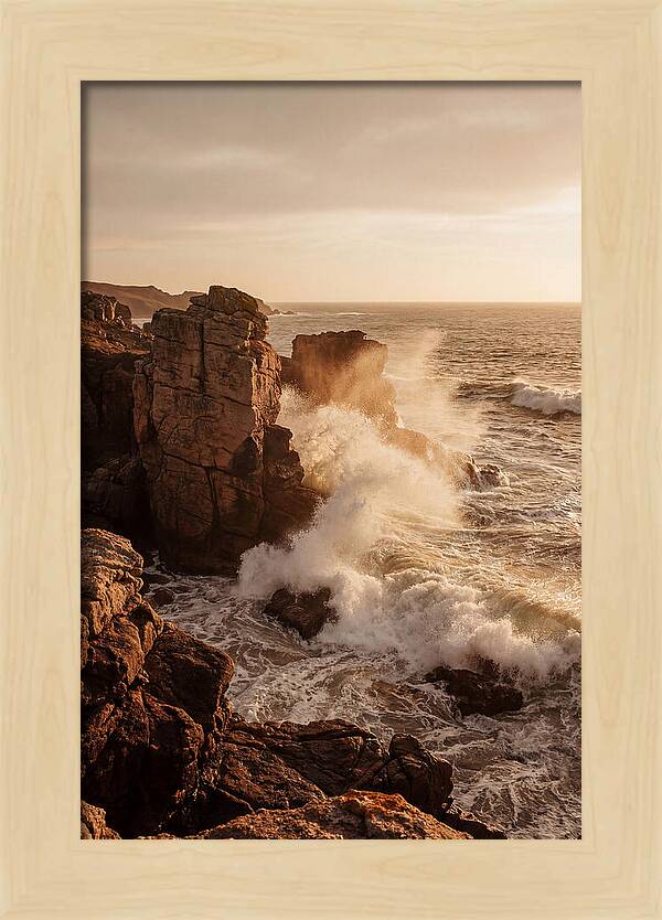 Waves Crashing Against Ancient Stone