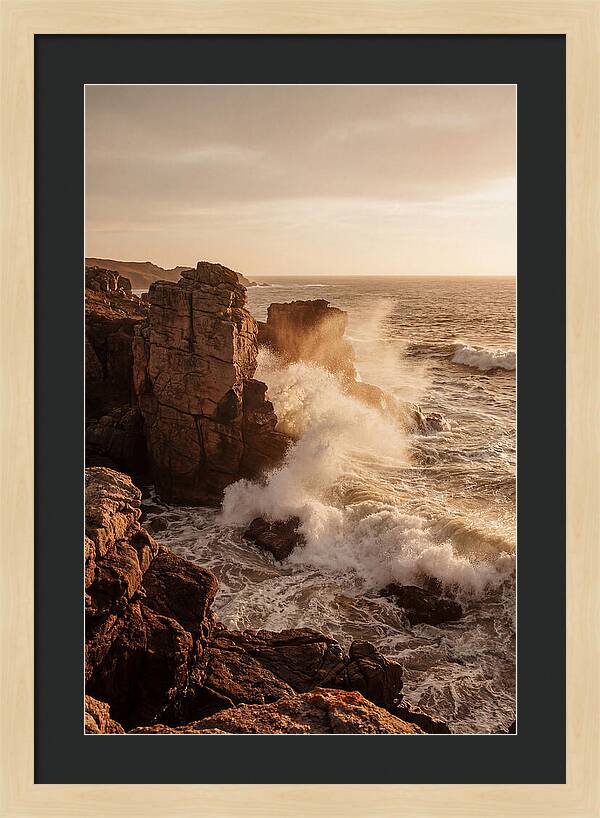 Waves Crashing Against Ancient Stone