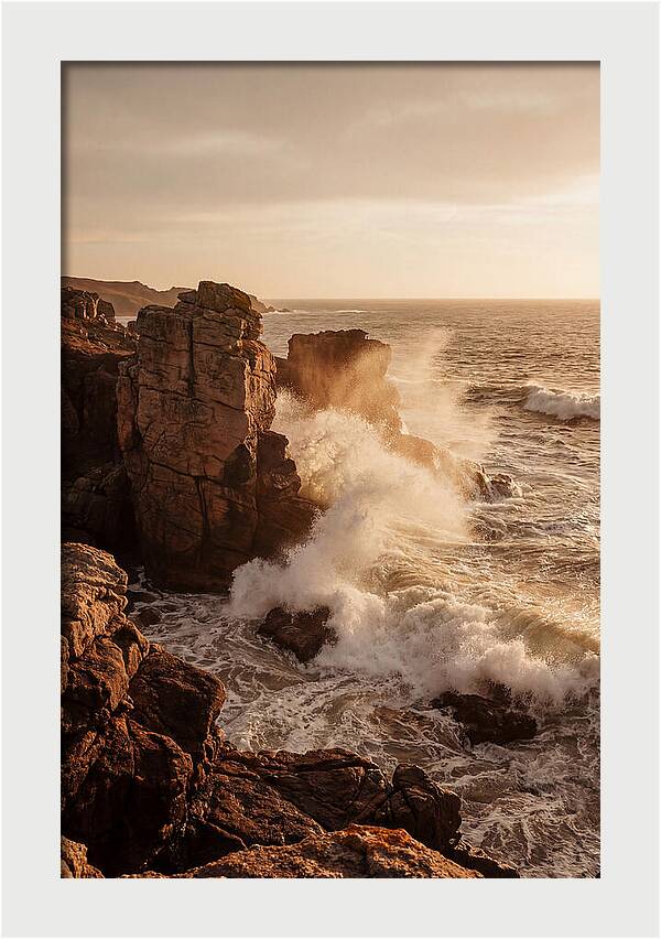 Waves Crashing Against Ancient Stone
