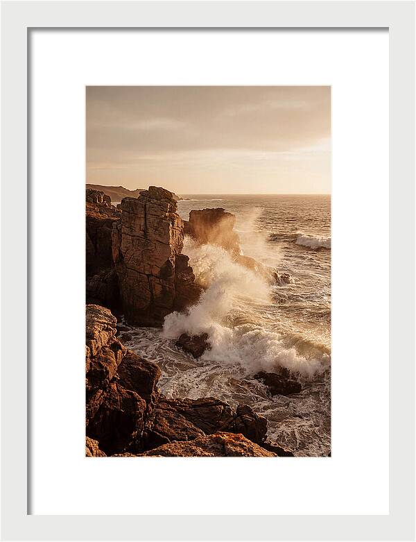 Waves Crashing Against Ancient Stone