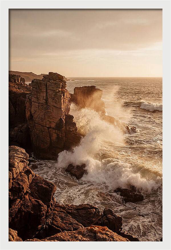 Waves Crashing Against Ancient Stone