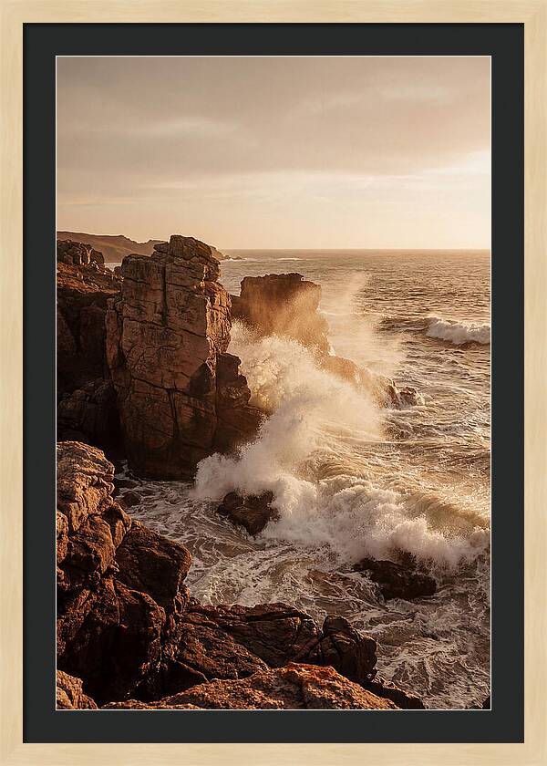 Waves Crashing Against Ancient Stone