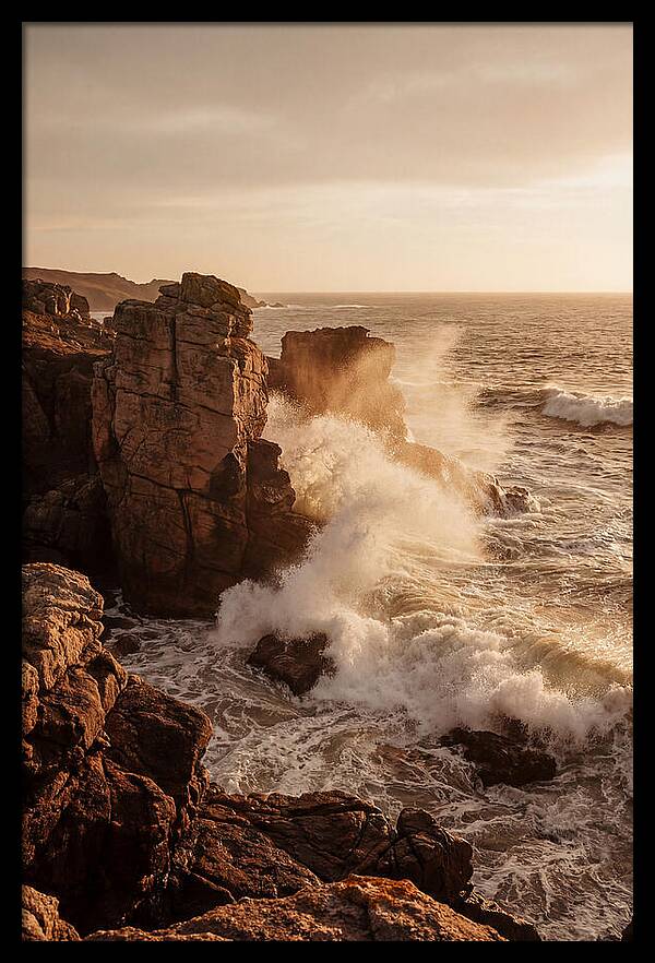 Waves Crashing Against Ancient Stone