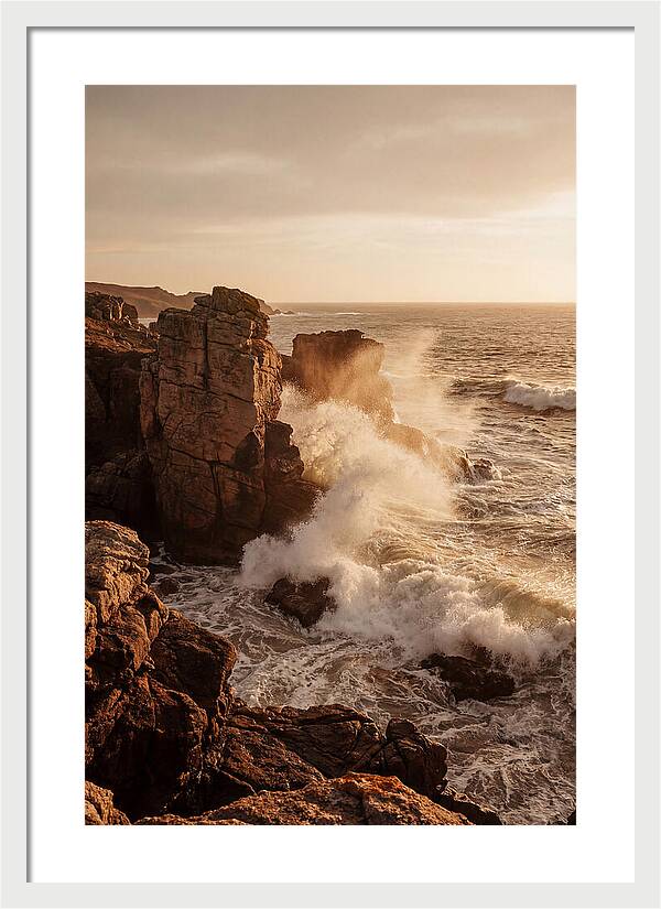 Waves Crashing Against Ancient Stone