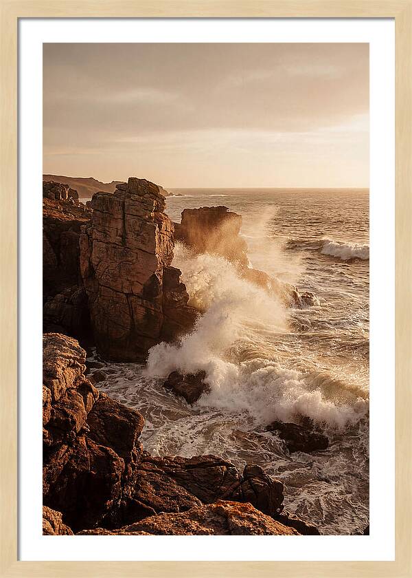 Waves Crashing Against Ancient Stone
