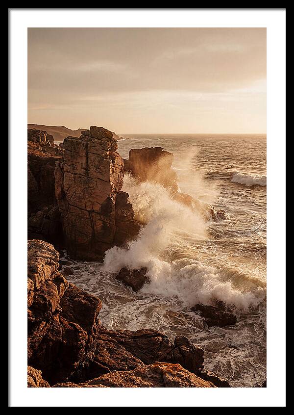 Waves Crashing Against Ancient Stone