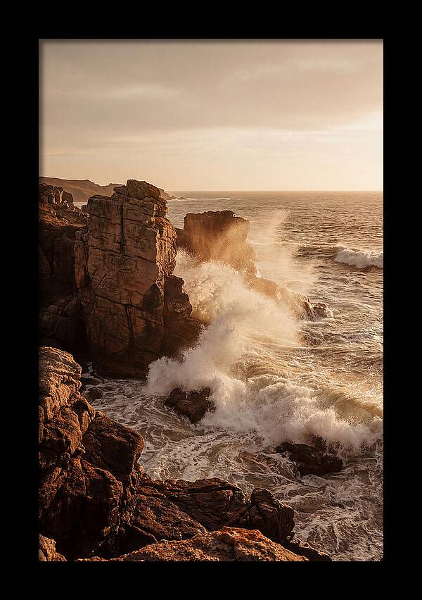 Waves Crashing Against Ancient Stone