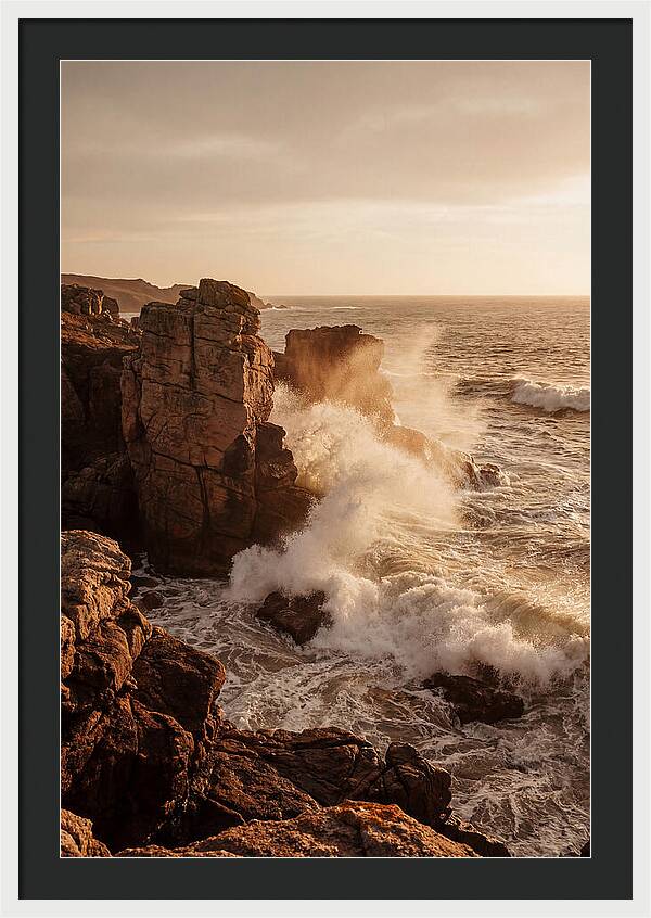 Waves Crashing Against Ancient Stone