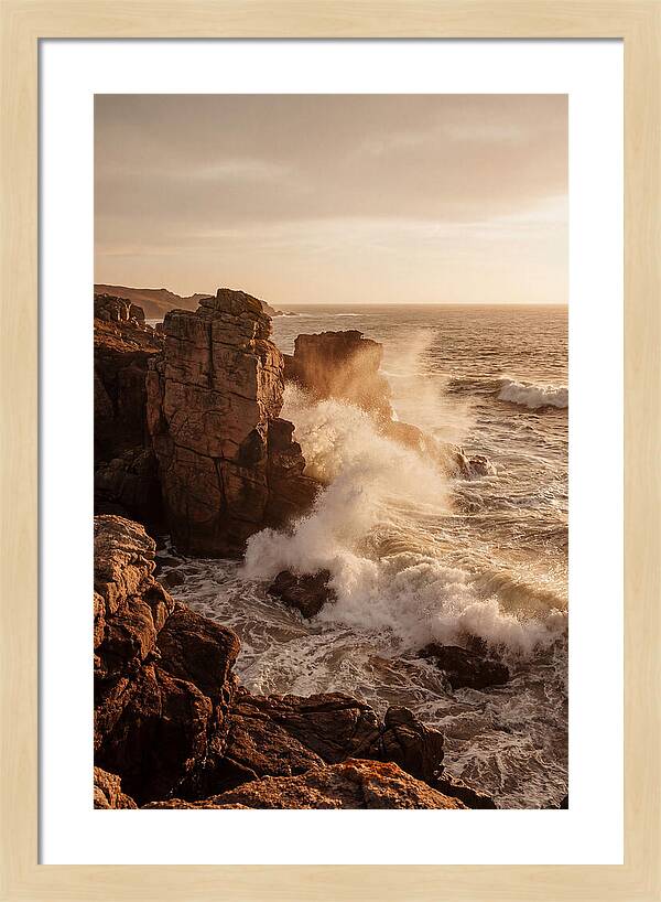 Waves Crashing Against Ancient Stone