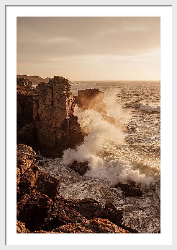 Waves Crashing Against Ancient Stone