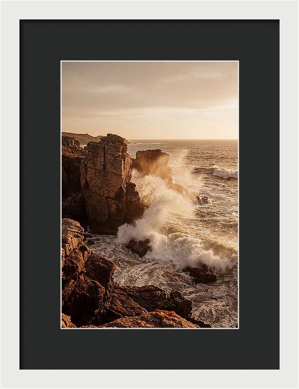 Waves Crashing Against Ancient Stone