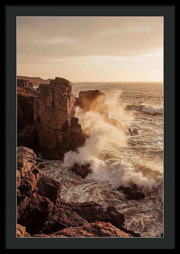 Waves Crashing Against Ancient Stone