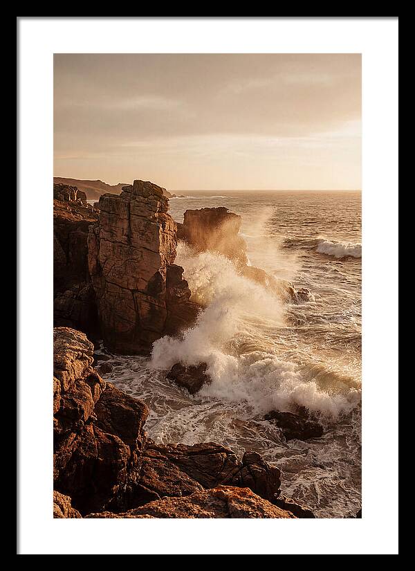 Waves Crashing Against Ancient Stone