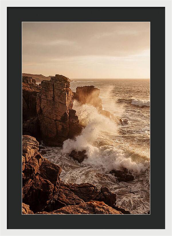Waves Crashing Against Ancient Stone