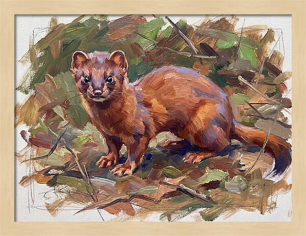 Weasel Among Leaves