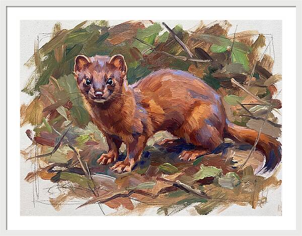 Weasel Among Leaves