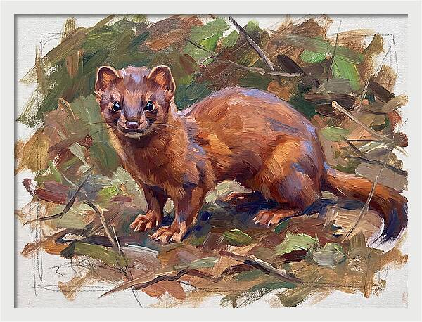 Weasel Among Leaves