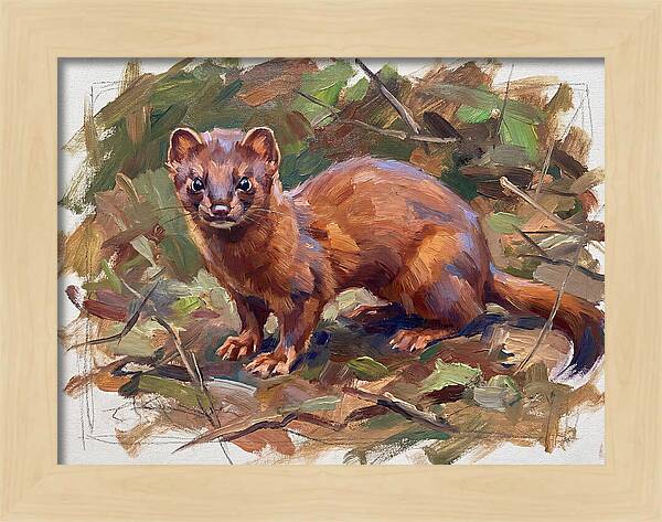 Weasel Among Leaves