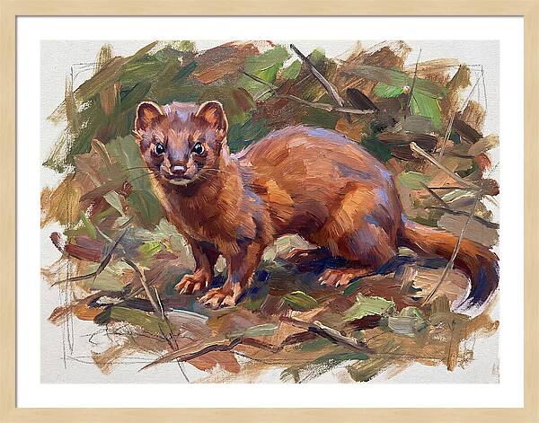 Weasel Among Leaves