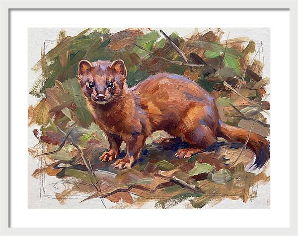 Weasel Among Leaves