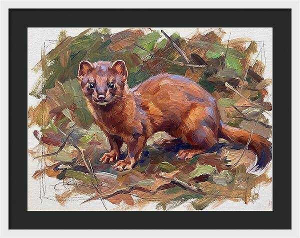 Weasel Among Leaves